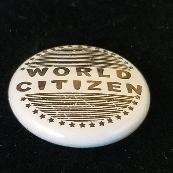 NWT Brooch / Pin "World Citizen" Black & White 1" - Picture 5 of 7